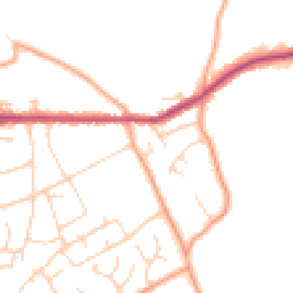 Daytime road noise heatmap for HP16 0QB