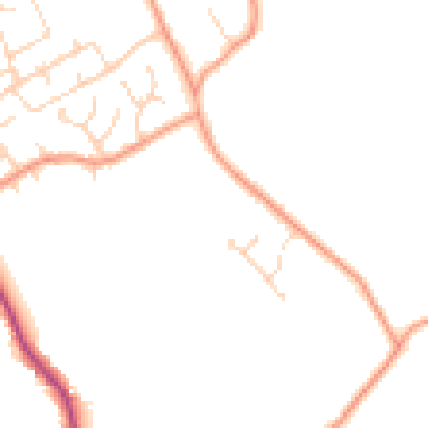 Daytime road noise heatmap for HP16 0QJ