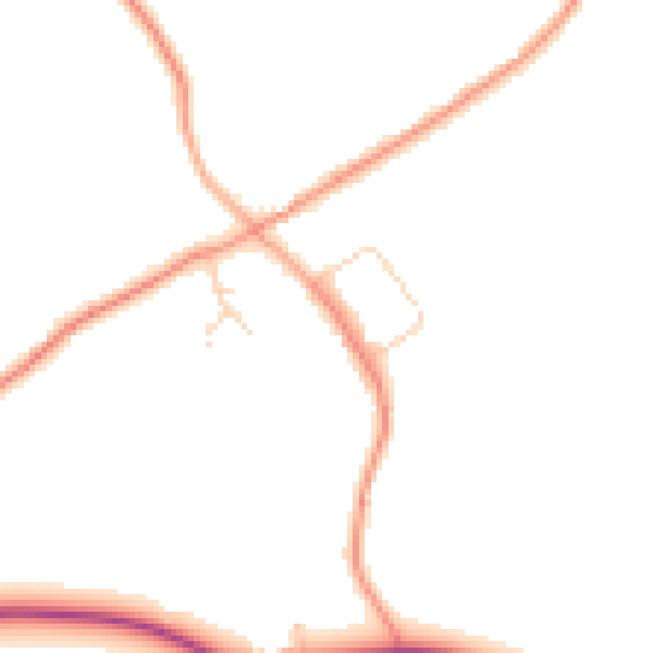 Daytime road noise heatmap for HP16 0QY