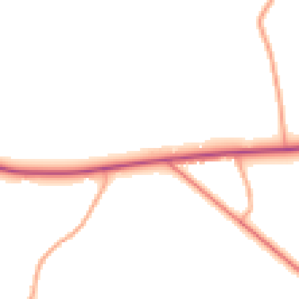 Daytime road noise heatmap for HP16 0RD
