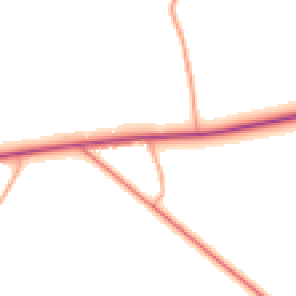 Daytime road noise heatmap for HP16 0RQ