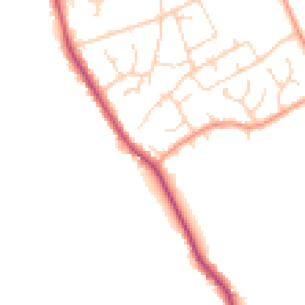 Daytime road noise heatmap for HP16 0RX