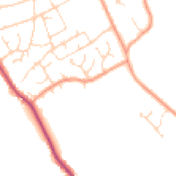 Daytime road noise heatmap for HP16 0SN