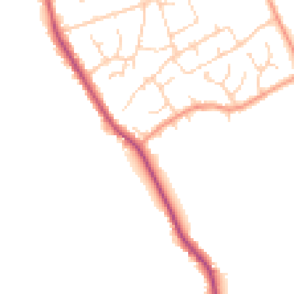 Daytime road noise heatmap for HP16 0SR