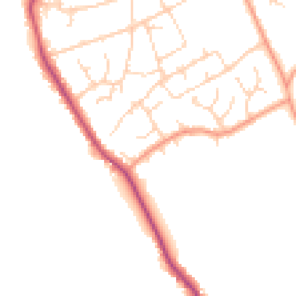 Daytime road noise heatmap for HP16 0SS