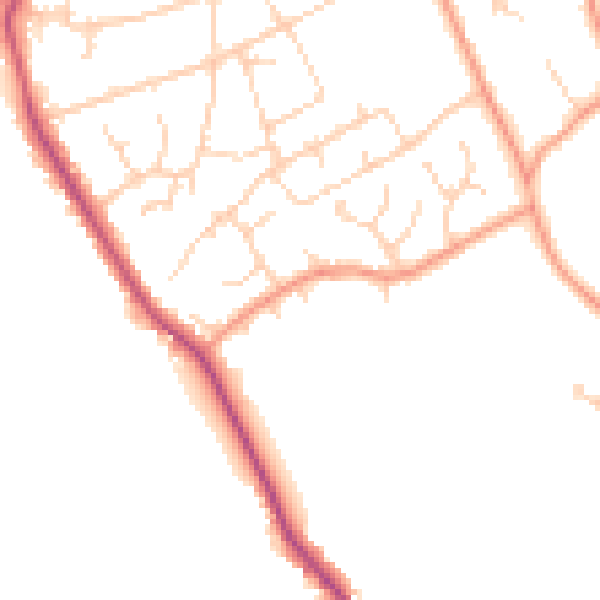 Daytime road noise heatmap for HP16 0SW
