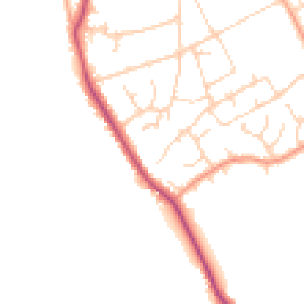 Daytime road noise heatmap for HP16 0UA
