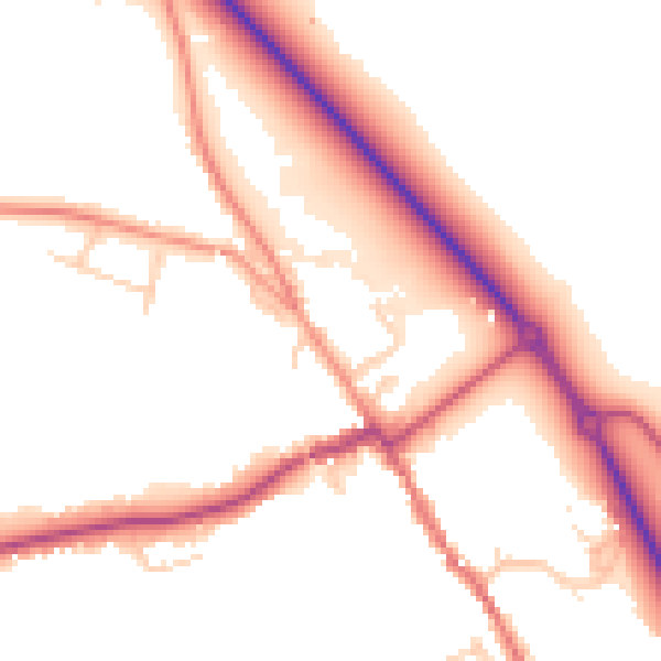 Daytime road noise heatmap for HP16 9AA