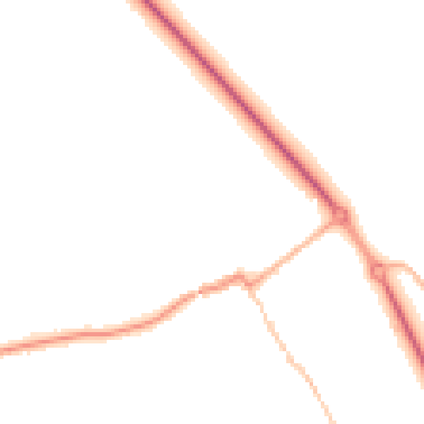 Night-time road noise heatmap for HP16 9AA