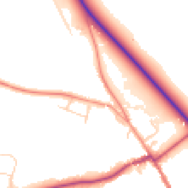 Daytime road noise heatmap for HP16 9AP