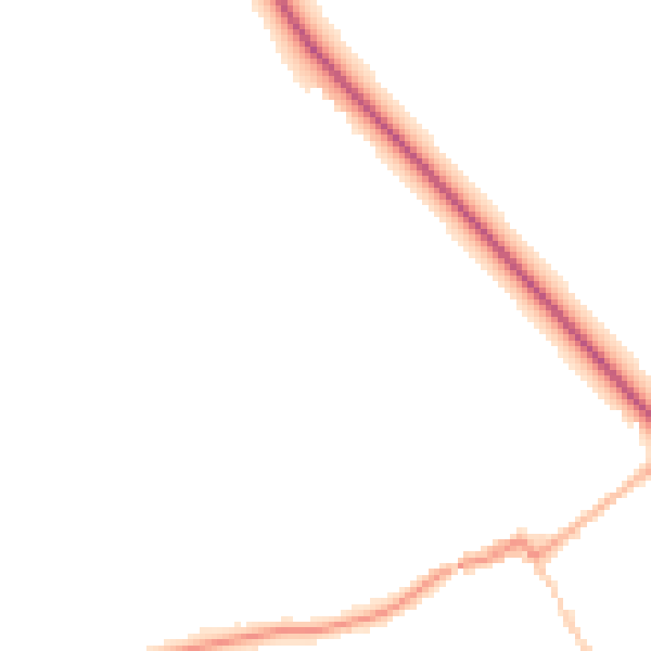 Night-time road noise heatmap for HP16 9AP