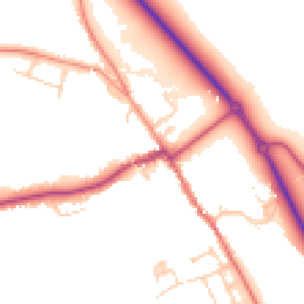 Daytime road noise heatmap for HP16 9AZ