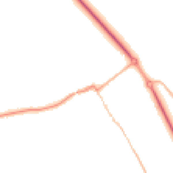 Night-time road noise heatmap for HP16 9AZ