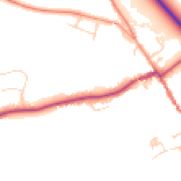 Daytime road noise heatmap for HP16 9BH