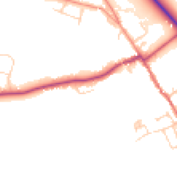 Daytime road noise heatmap for HP16 9BL