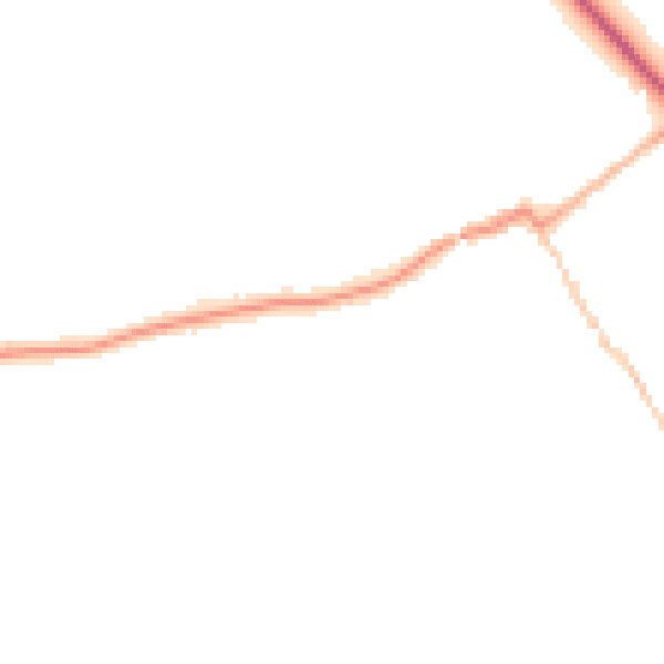 Night-time road noise heatmap for HP16 9BL