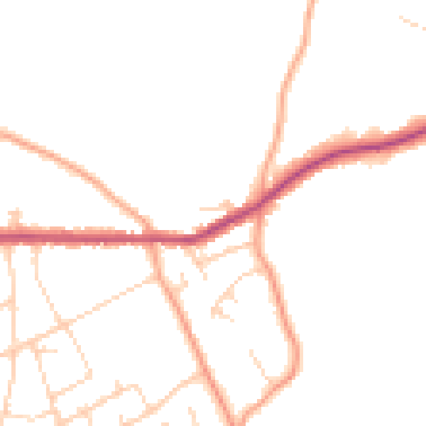Daytime road noise heatmap for HP16 9BW