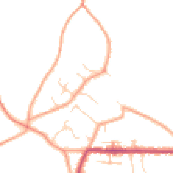 Daytime road noise heatmap for HP16 9DG