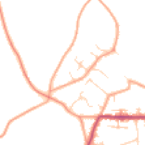Daytime road noise heatmap for HP16 9DP