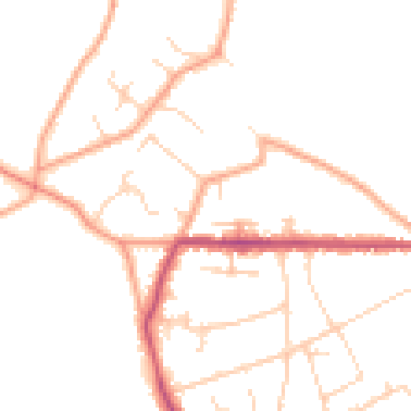 Daytime road noise heatmap for HP16 9DW
