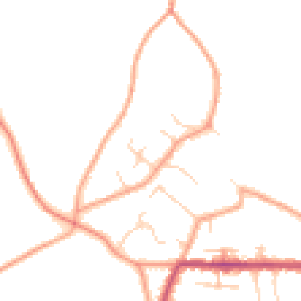 Daytime road noise heatmap for HP16 9DY