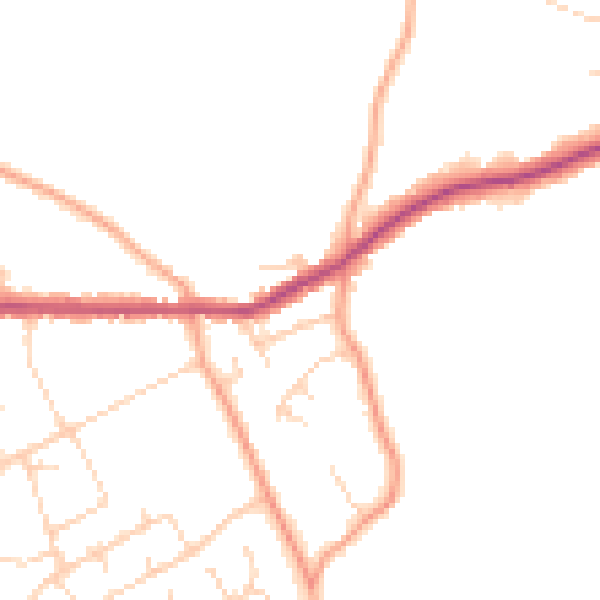 Daytime road noise heatmap for HP16 9EE
