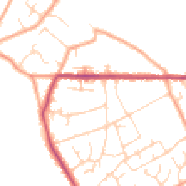 Daytime road noise heatmap for HP16 9EH