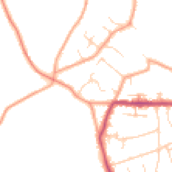 Daytime road noise heatmap for HP16 9HH