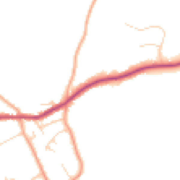 Daytime road noise heatmap for HP16 9HS