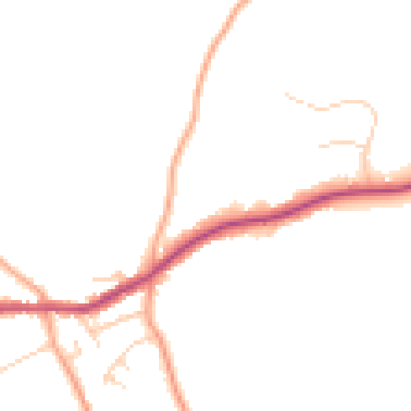 Daytime road noise heatmap for HP16 9HU