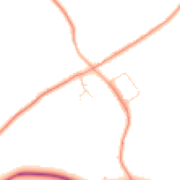 Daytime road noise heatmap for HP16 9QQ