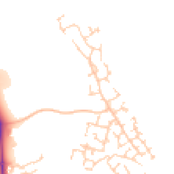 Daytime road noise heatmap for HP19 0FF