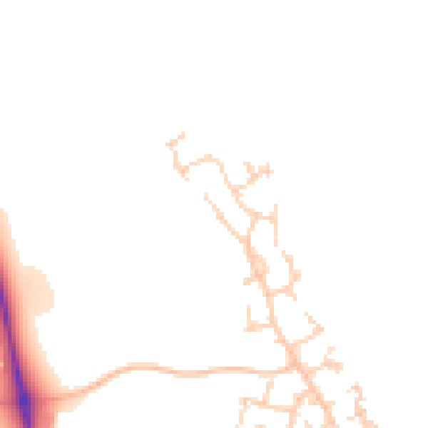 Daytime road noise heatmap for HP19 0FT