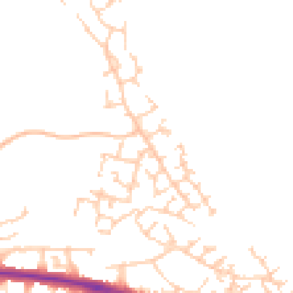 Daytime road noise heatmap for HP19 0GA
