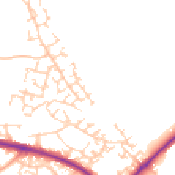 Daytime road noise heatmap for HP19 0UJ