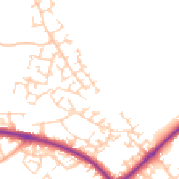 Daytime road noise heatmap for HP19 0UW