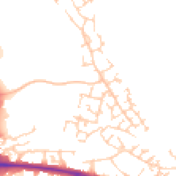 Daytime road noise heatmap for HP19 0WA