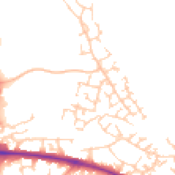 Daytime road noise heatmap for HP19 0WB