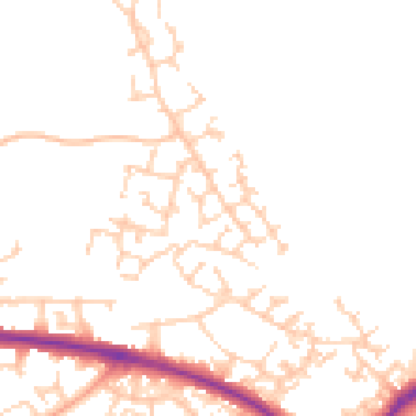 Daytime road noise heatmap for HP19 0WG