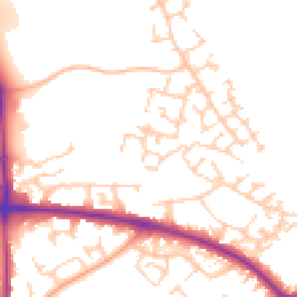 Daytime road noise heatmap for HP19 0WN