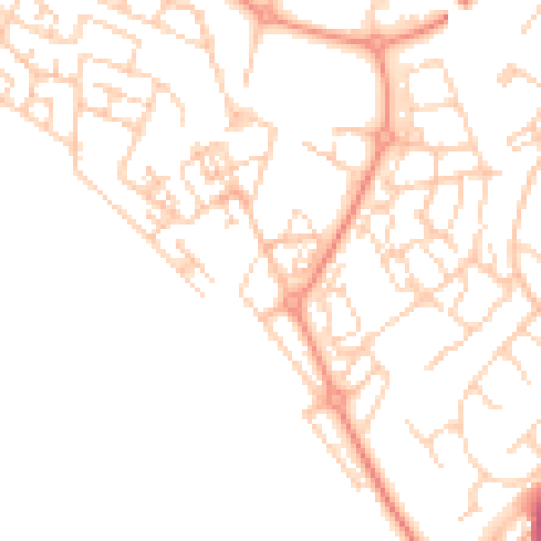 Daytime road noise heatmap for HP19 7FT