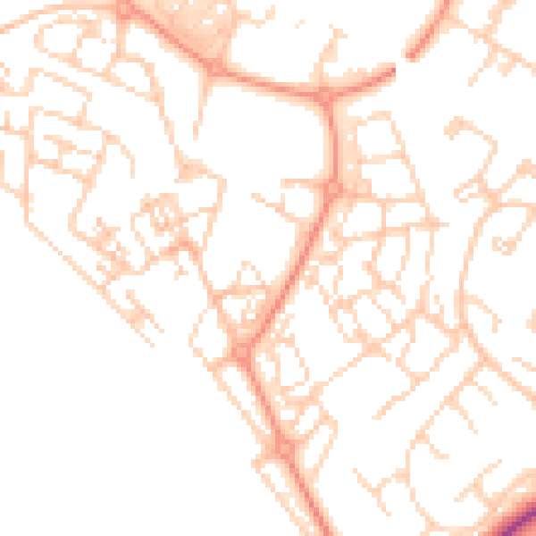 Daytime road noise heatmap for HP19 7FZ