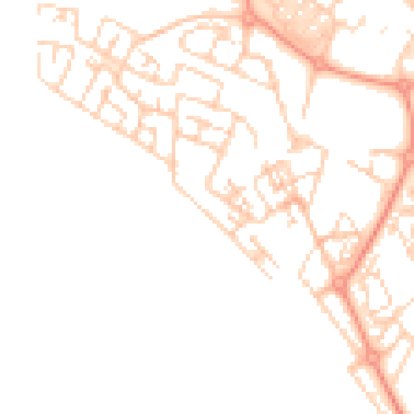 Daytime road noise heatmap for HP19 7GD