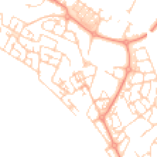 Daytime road noise heatmap for HP19 7GT