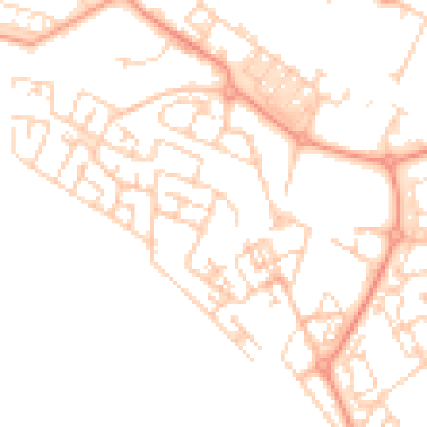 Daytime road noise heatmap for HP19 7HA