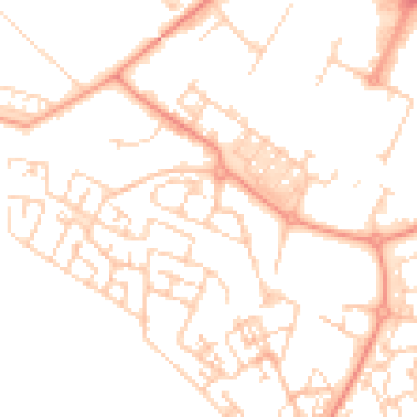 Daytime road noise heatmap for HP19 7HD