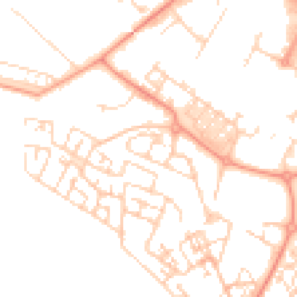 Daytime road noise heatmap for HP19 7HH