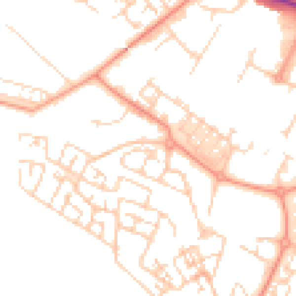 Daytime road noise heatmap for HP19 7HR