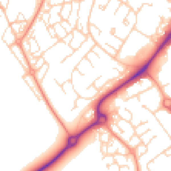 Daytime road noise heatmap for HP19 7SJ