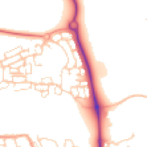Daytime road noise heatmap for HP19 9AH
